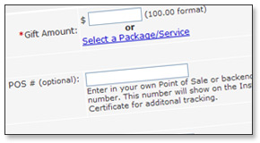 Phone Order Instant Gift Certificates