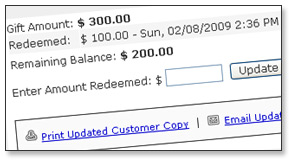 Manage Instant Gift Certificate Balances
